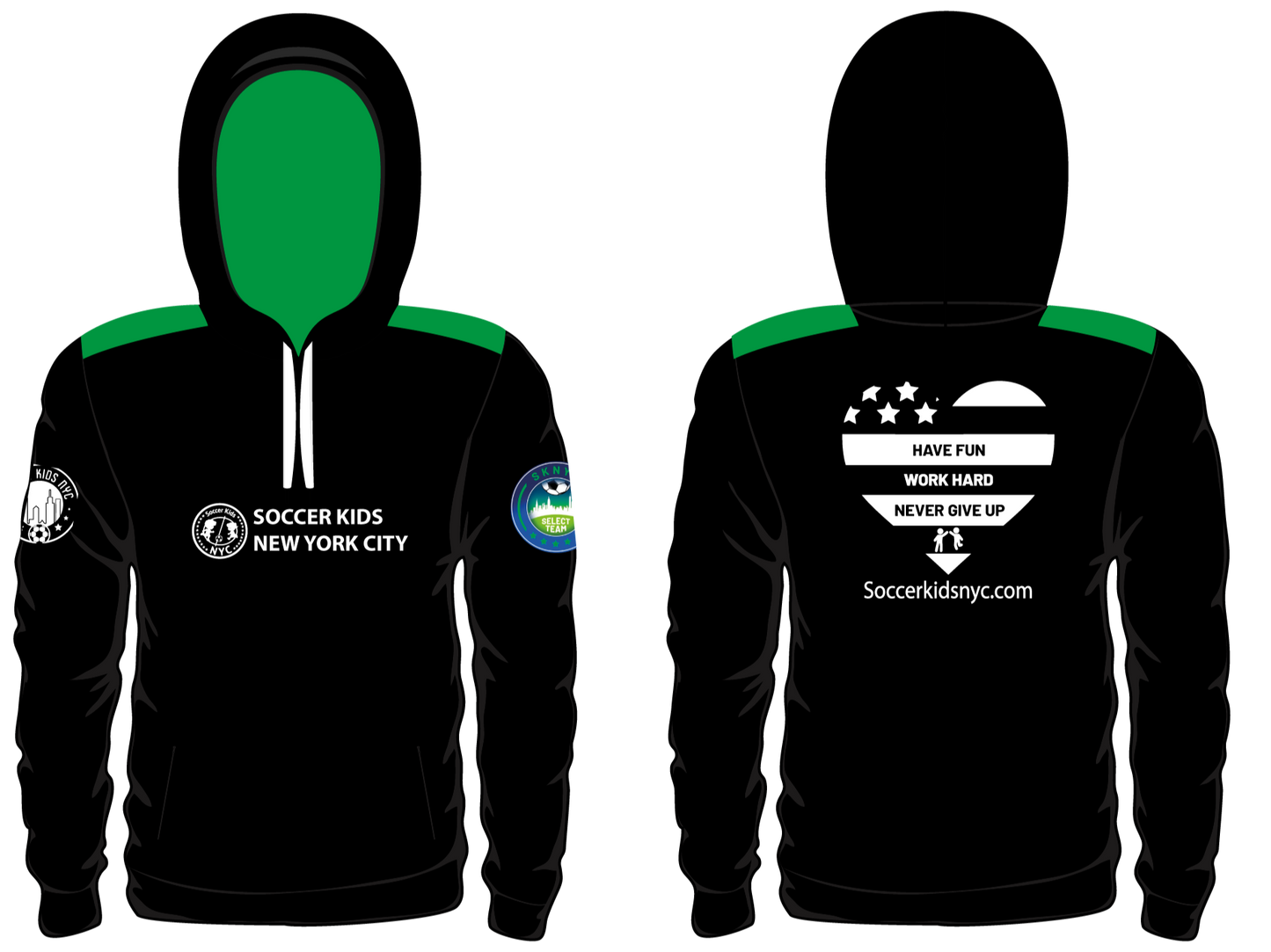 Black Hoodie green details