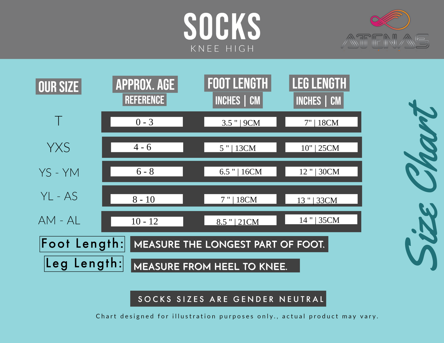 Size Chart Socks