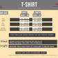 Size Chart T-shirts Adults 