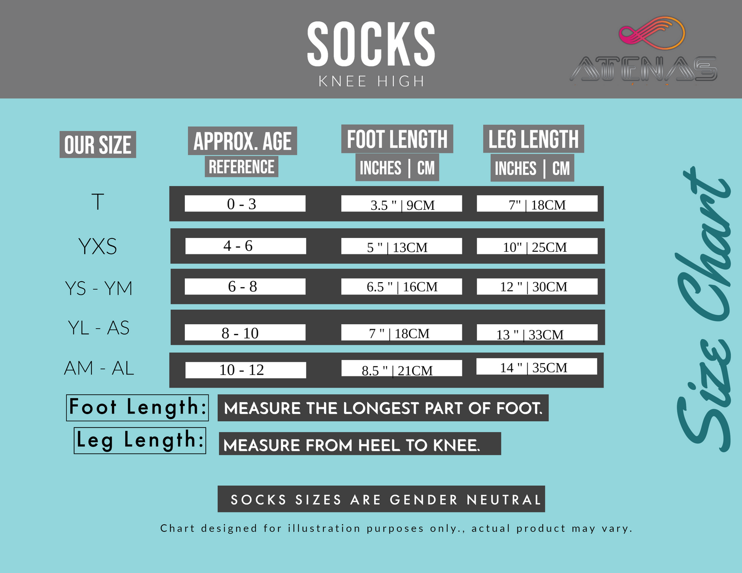 Size Chart Socks 