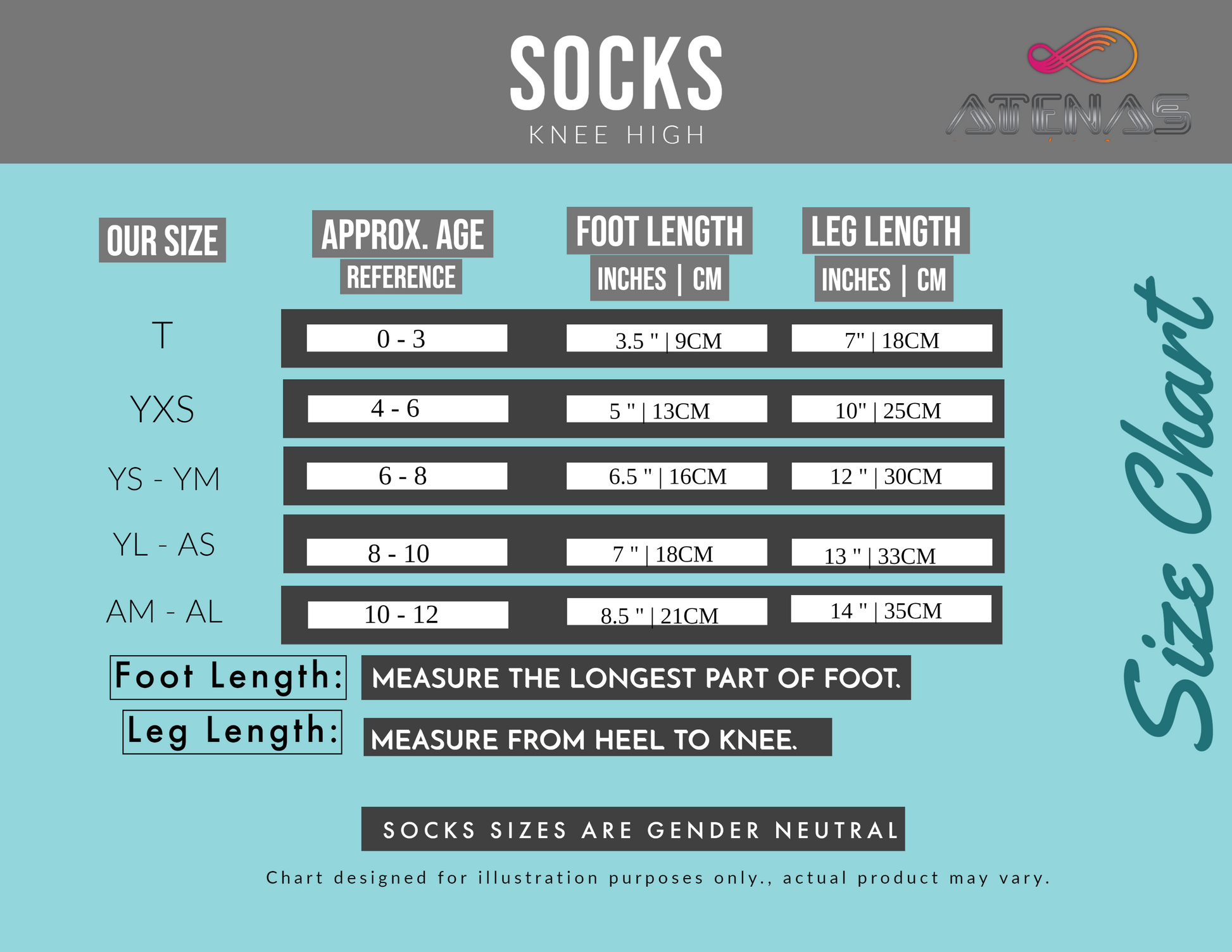 Size Chart Socks 